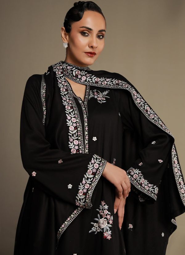 3 Pc Viscose Embroidered Suit - Itvse-214000 Sale