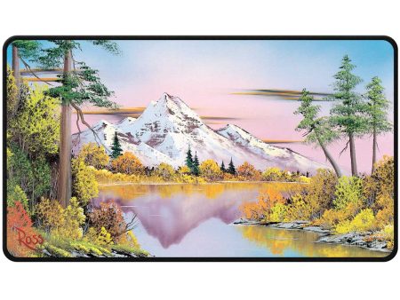 Pre Order Oct 2024 Bob Ross: Mighty Mountain Lake Black Stitched Playmat on Sale