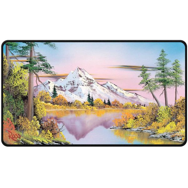 Pre Order Oct 2024 Bob Ross: Mighty Mountain Lake Black Stitched Playmat on Sale