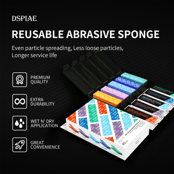 DSPIAE - DS3-S01 Reusable Sanding Sponge Set #400-#1500  (40pcs) Supply